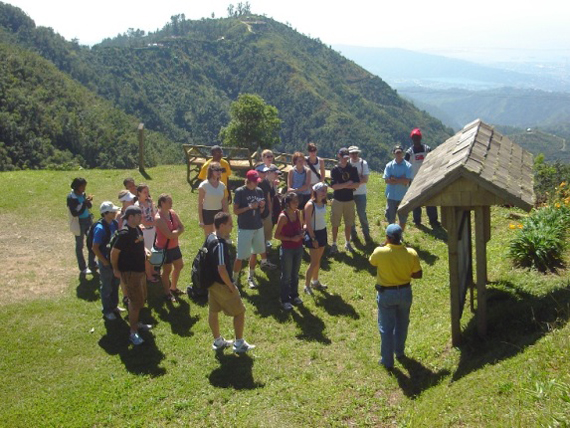 Ranger Nathan conducts orientation before starting the Oatley Mountain Trail